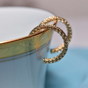 Tiffany J Hoop Somerset Mesh Earrings 18K Y Gold